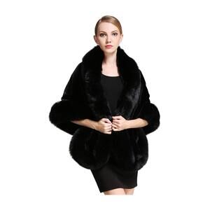 4551 Women's Faux Fur Shawl Wrap Stoles For Bridal Wedding